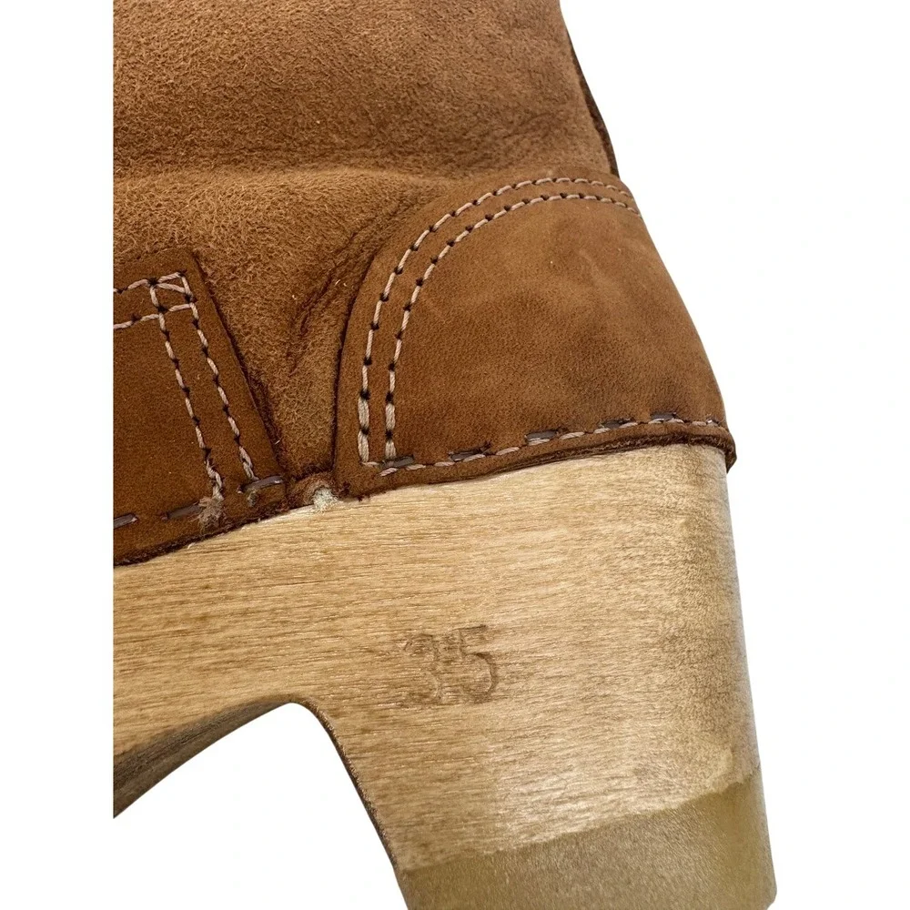 No.6 Mid-Heel Shearling Clog Boots in Honey Aviator‎ – EU 35